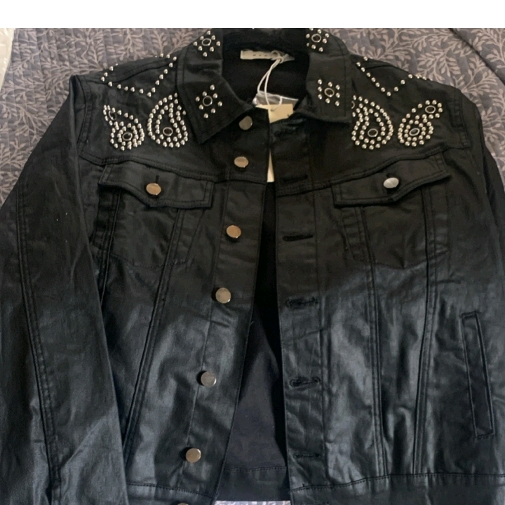 Mnm Couture Black Studded Jacket
